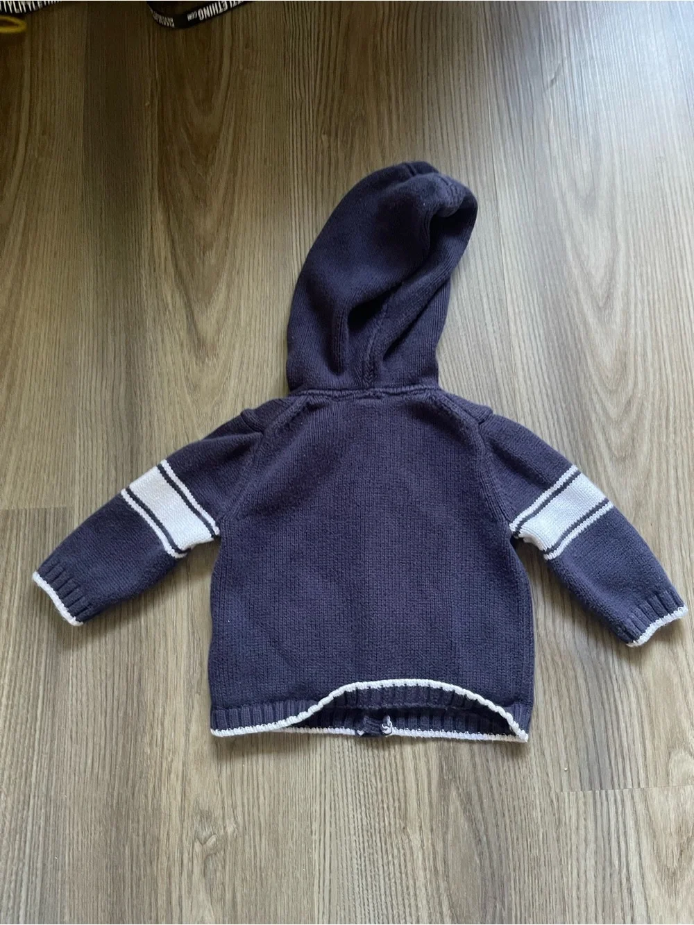 Janie and Jack Navy Varsity Knit Hoodie Sweater Cardigan 3 - 6 Month Preppy chic